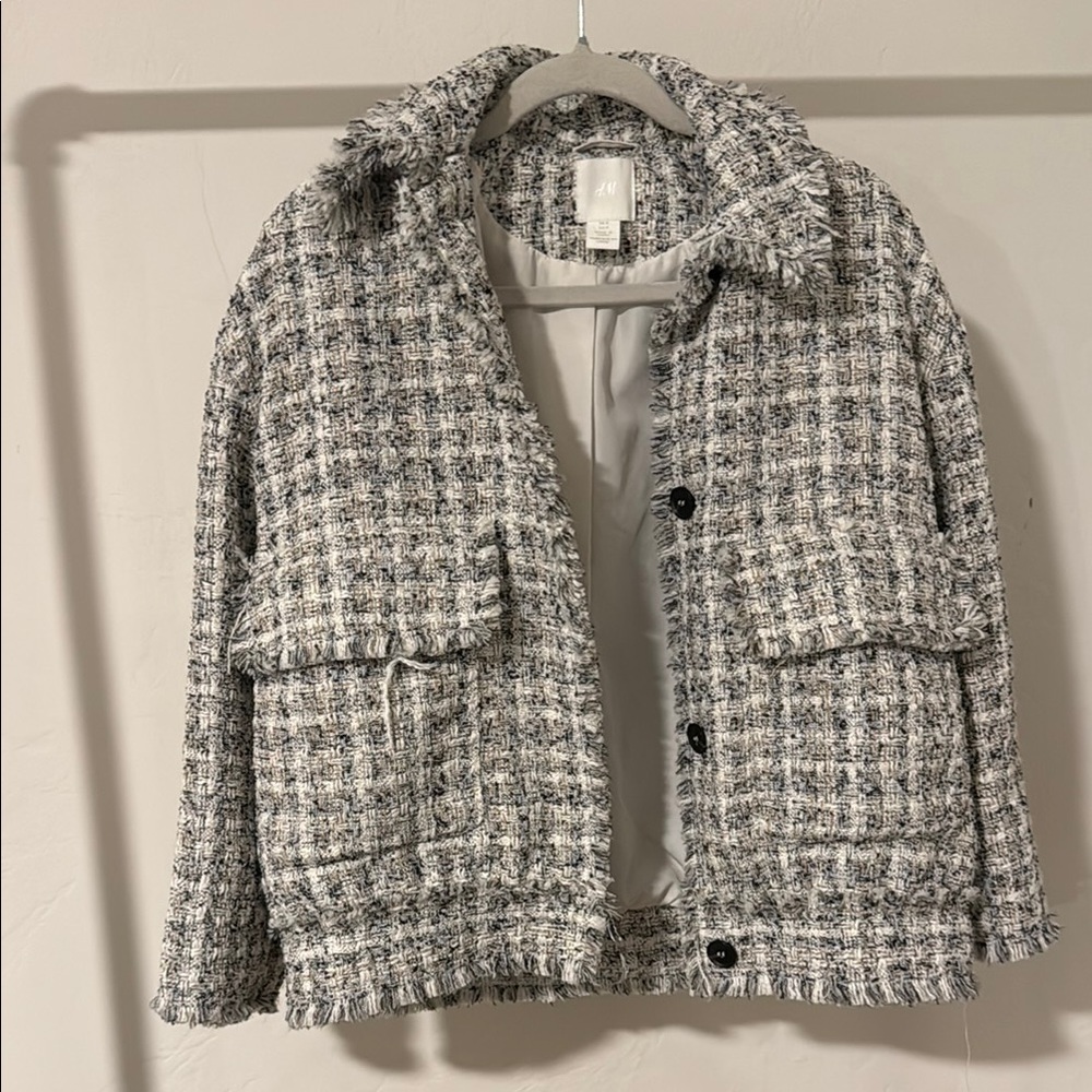 H&M Chic Tweed Jacket - Black and White